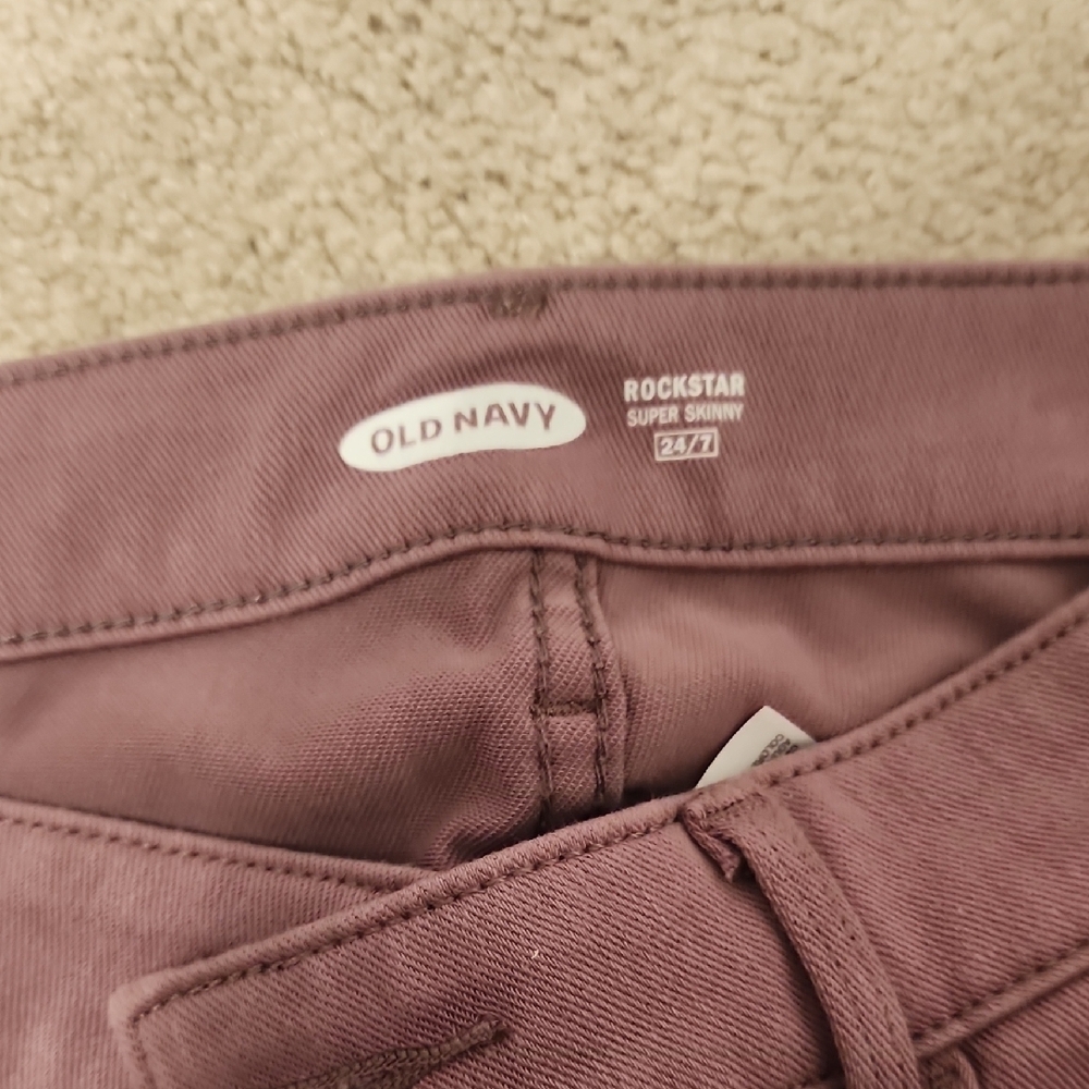 Old Navy Mauve Rockstar Super Skinny Jeans - Picture 2 of 4